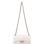 Flat Falcon Xs . Borsa a mano Milky White and Gold