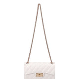 Flat Falcon Xs . Borsa a mano Milky White and Gold