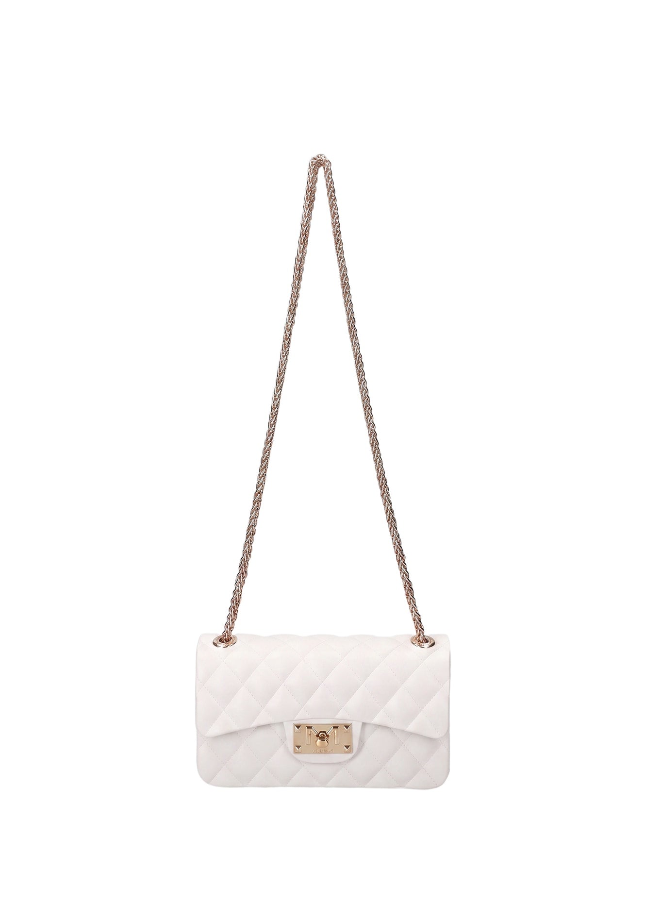 Flat Falcon Xs . Borsa a mano Milky White and Gold