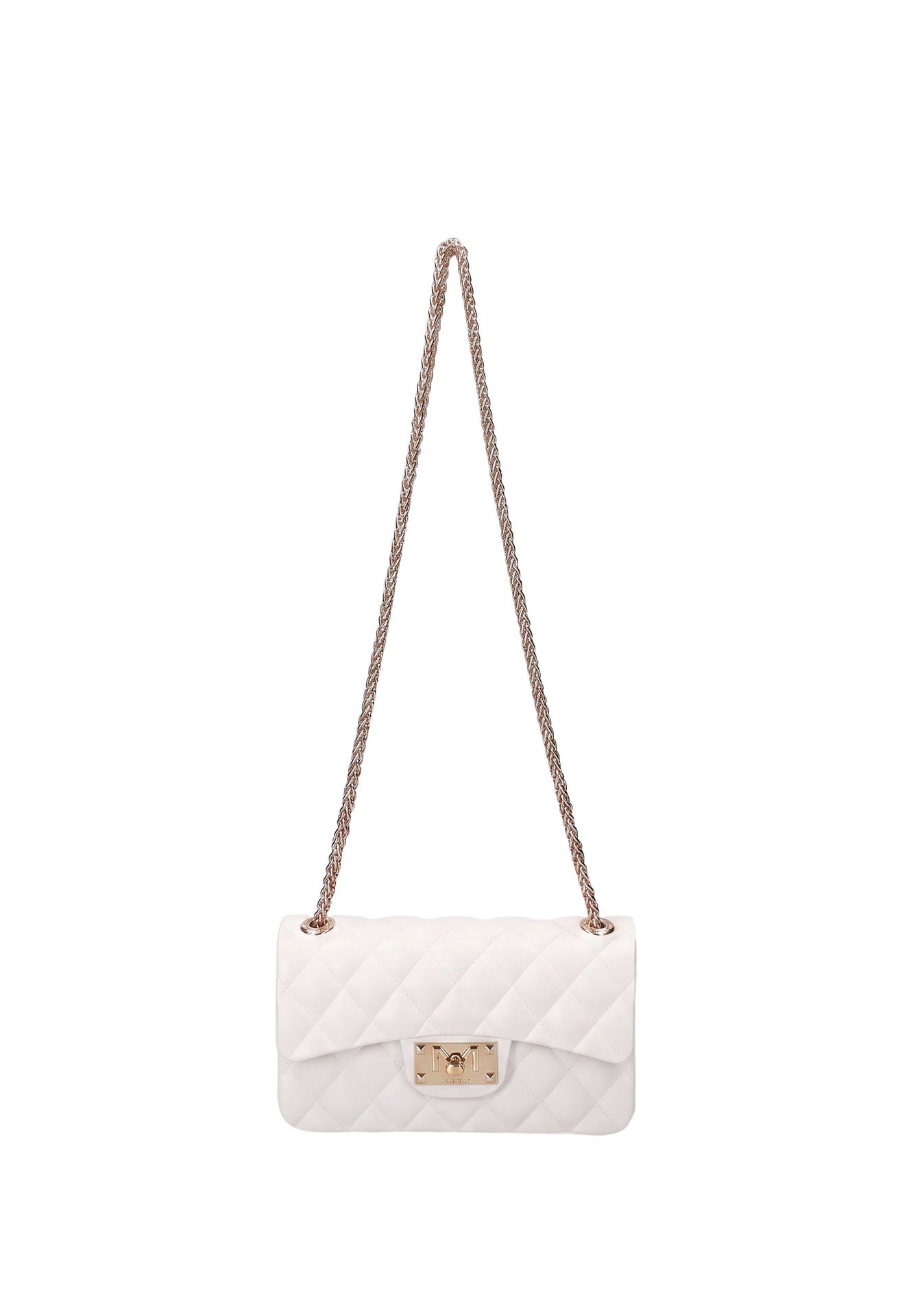 Flat Falcon Xs . Borsa a mano Milky White and Gold