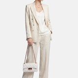 Flat Falcon Xs . Borsa a mano Milky White and Gold
