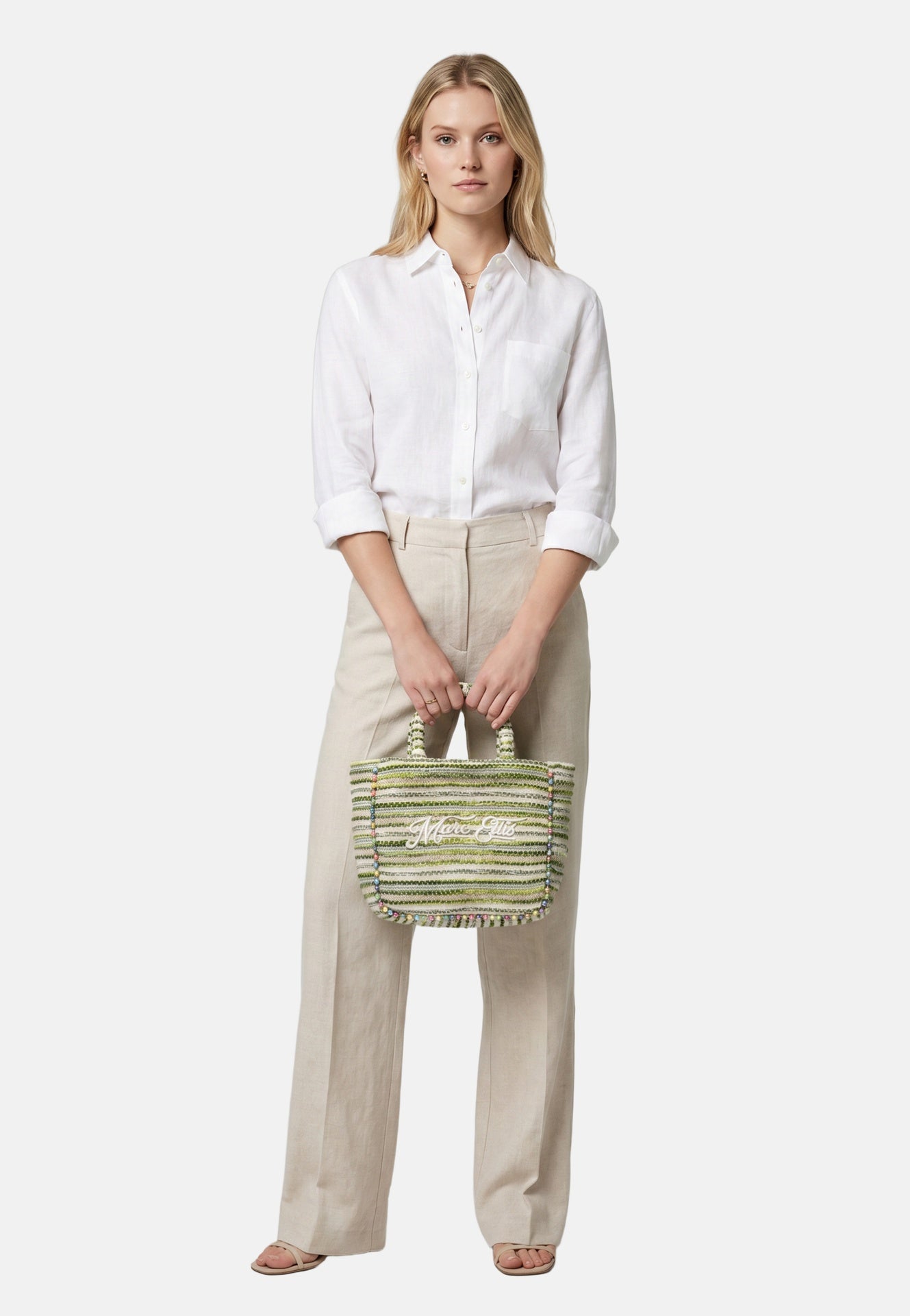 Buby S Indy 26 Borsa a mano Beige and Green
