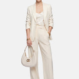 Flat Hero M Borsa a spalla Beige and Light Gold