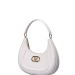 Flat Hero M Borsa a spalla Milky White and Light Gold