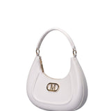Flat Hero M Borsa a spalla Milky White and Light Gold