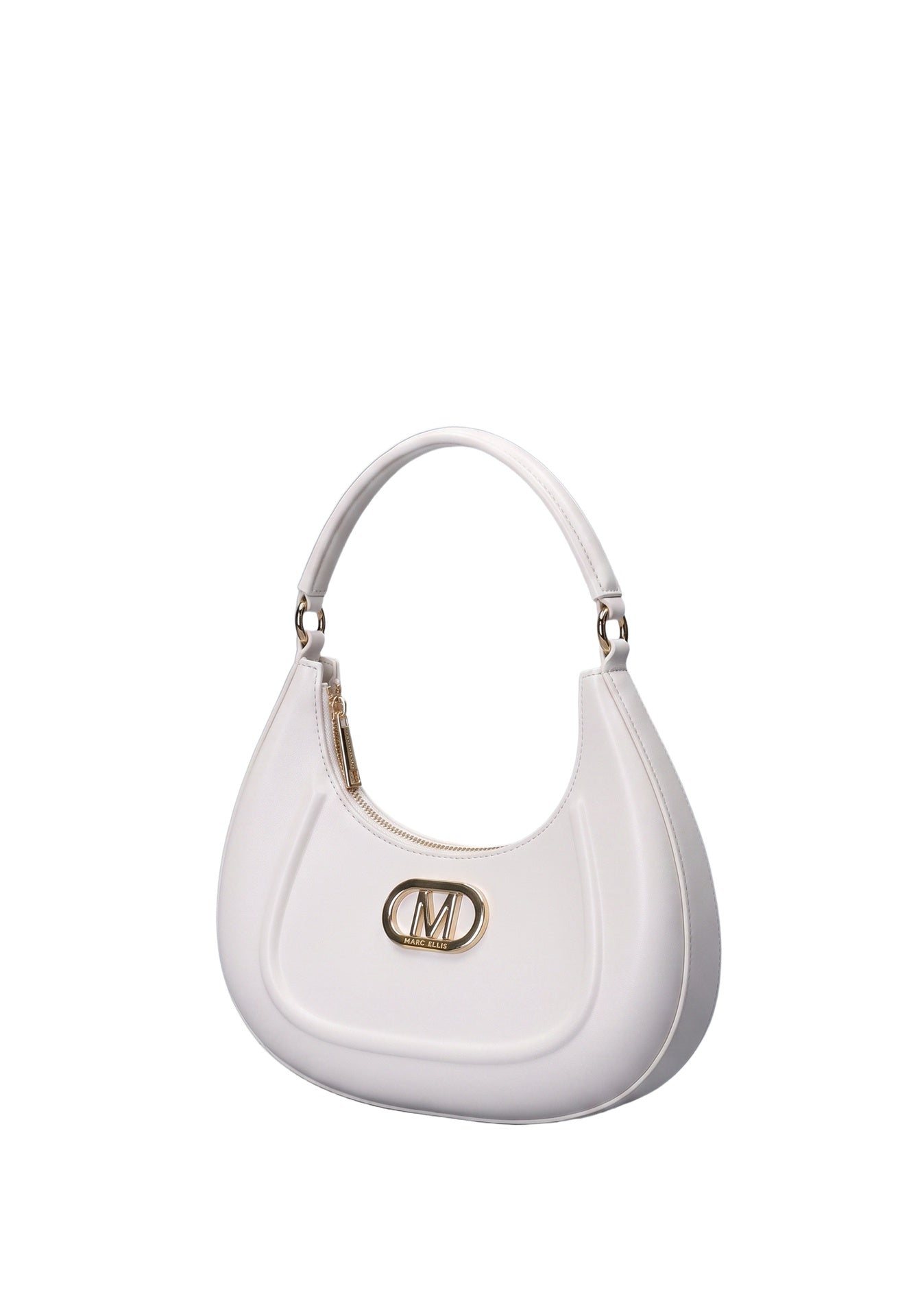 Flat Hero M Borsa a spalla Milky White and Light Gold