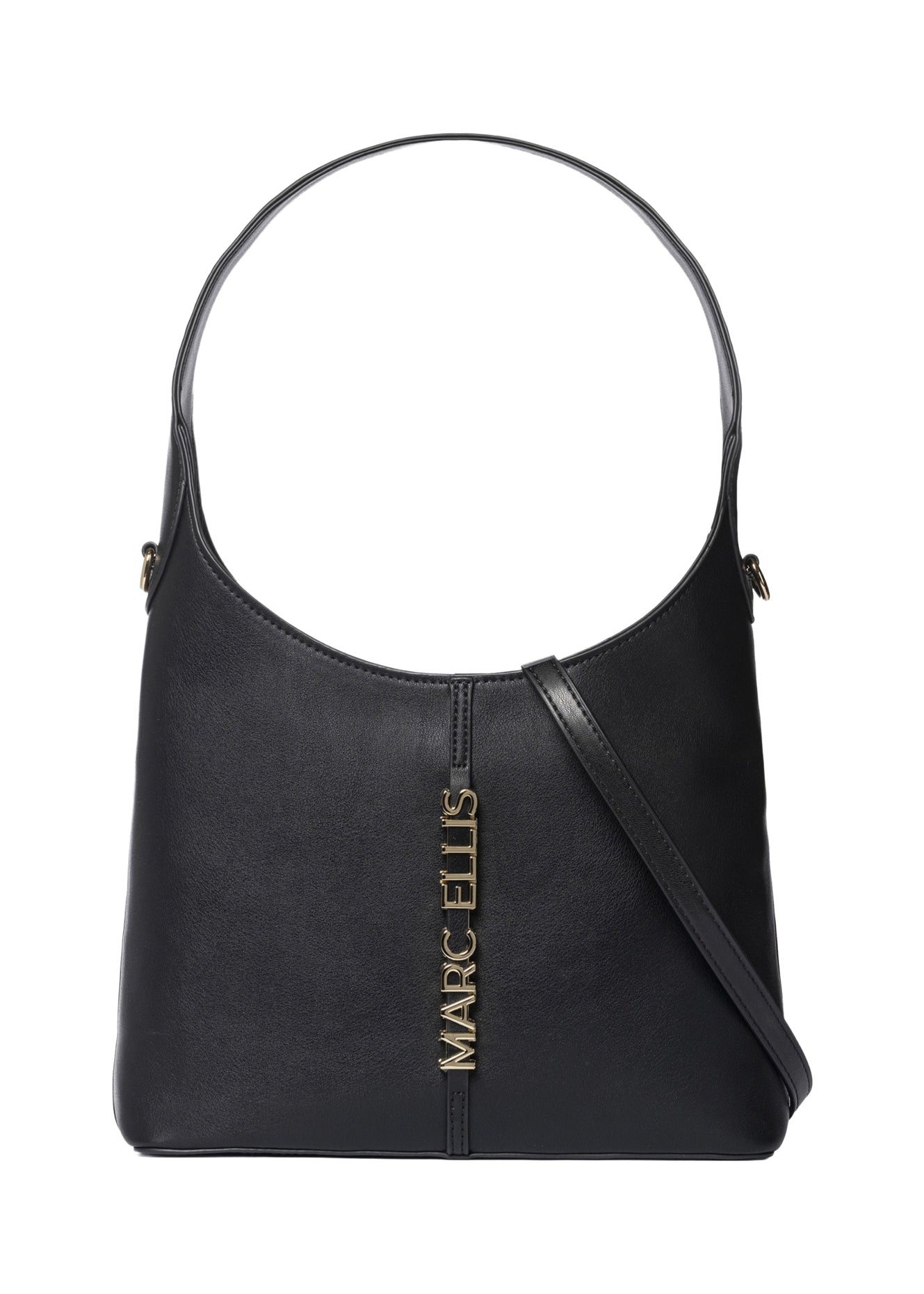 Nora Macro Lt Borsa a spalla Black and Gold