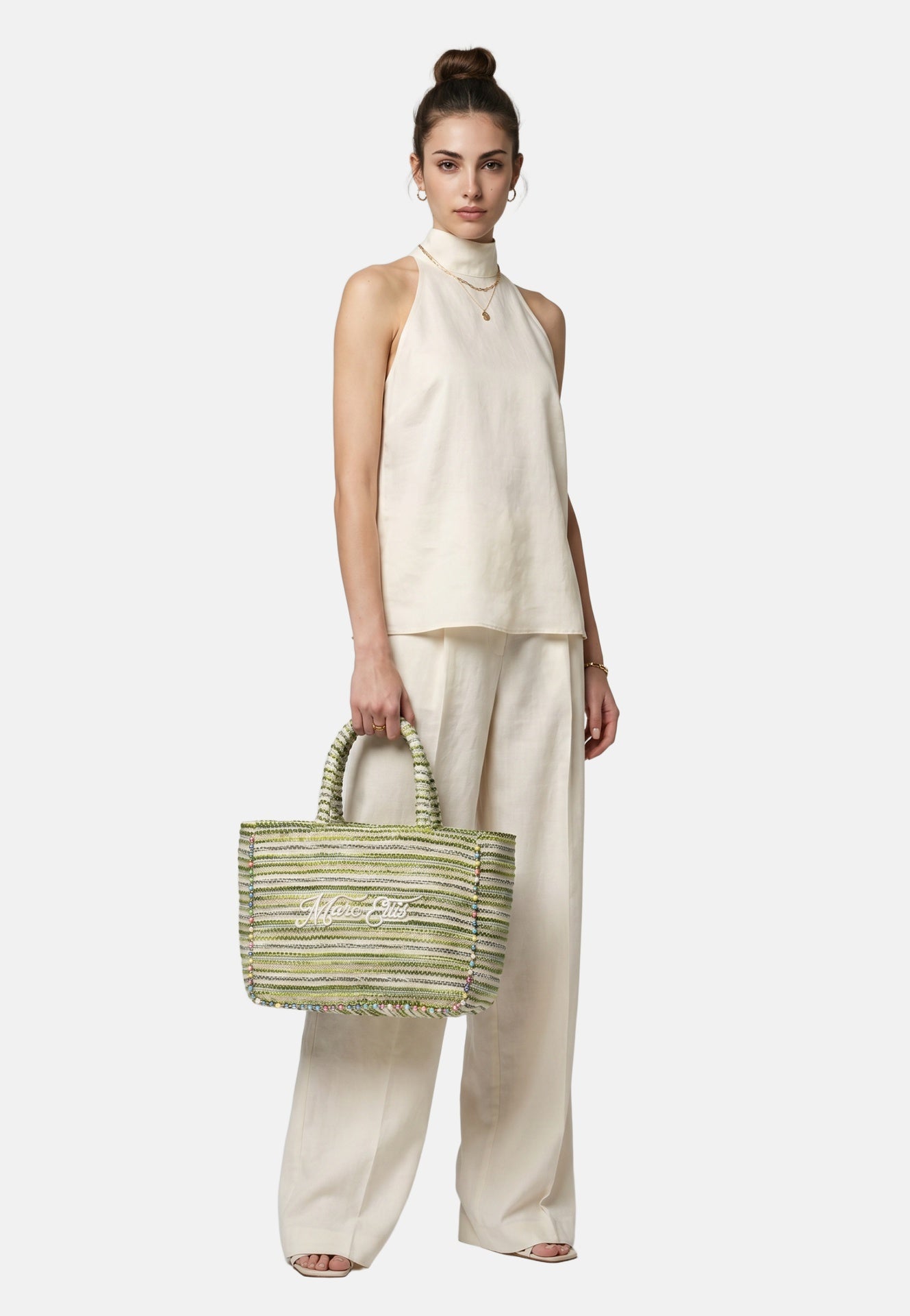Buby M Indy 26 Borsa a mano Beige and Green