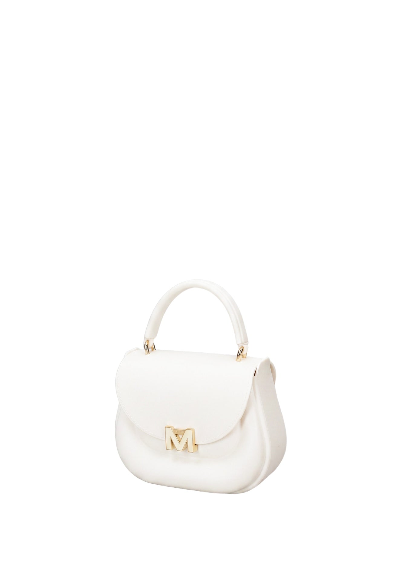 Flat Jelly 26 Borsa a mano Milky White and Light Gold