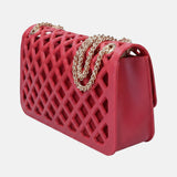 Flat Basket Borsa a mano Red and Light Gold