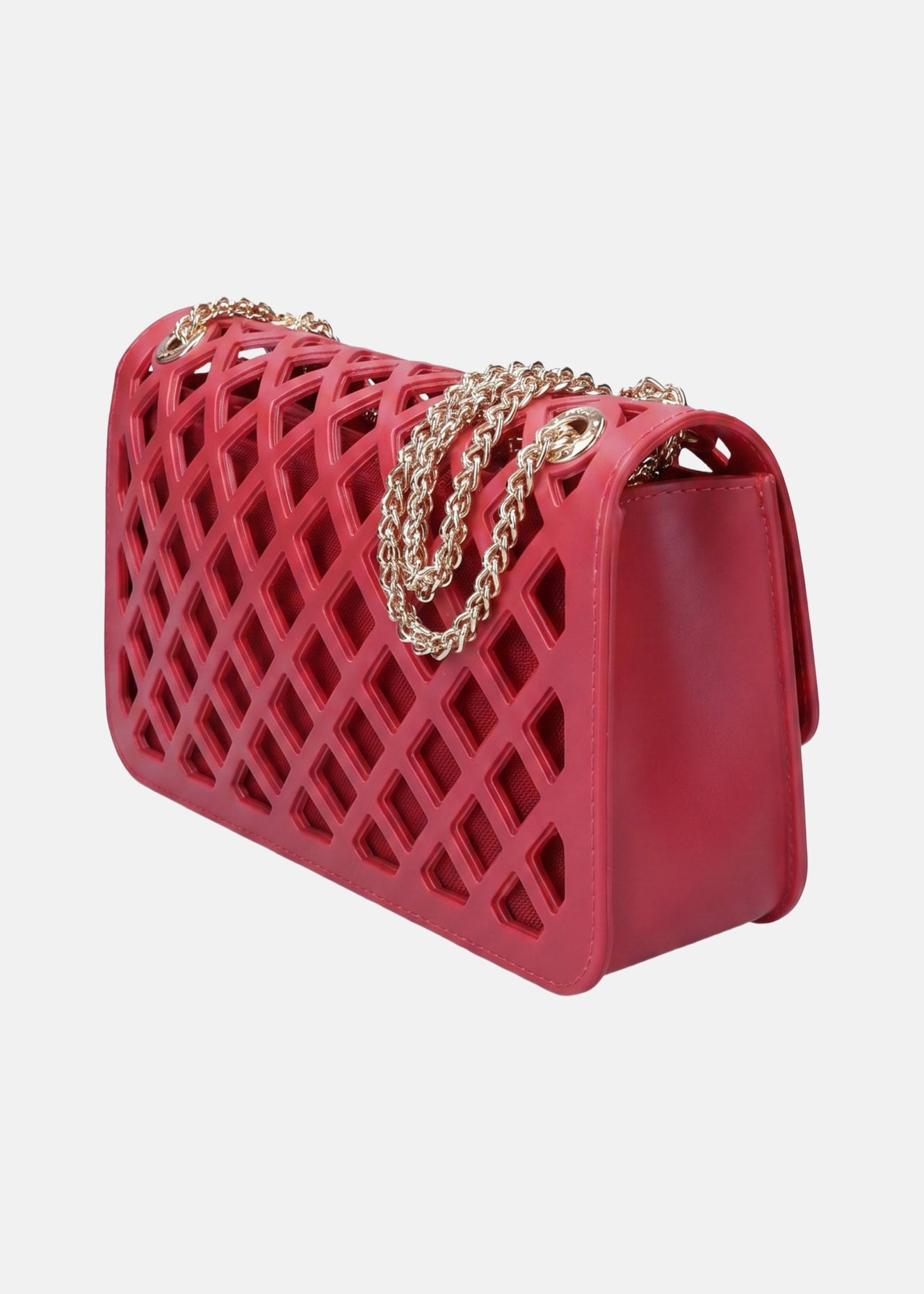 Flat Basket Borsa a mano Red and Light Gold