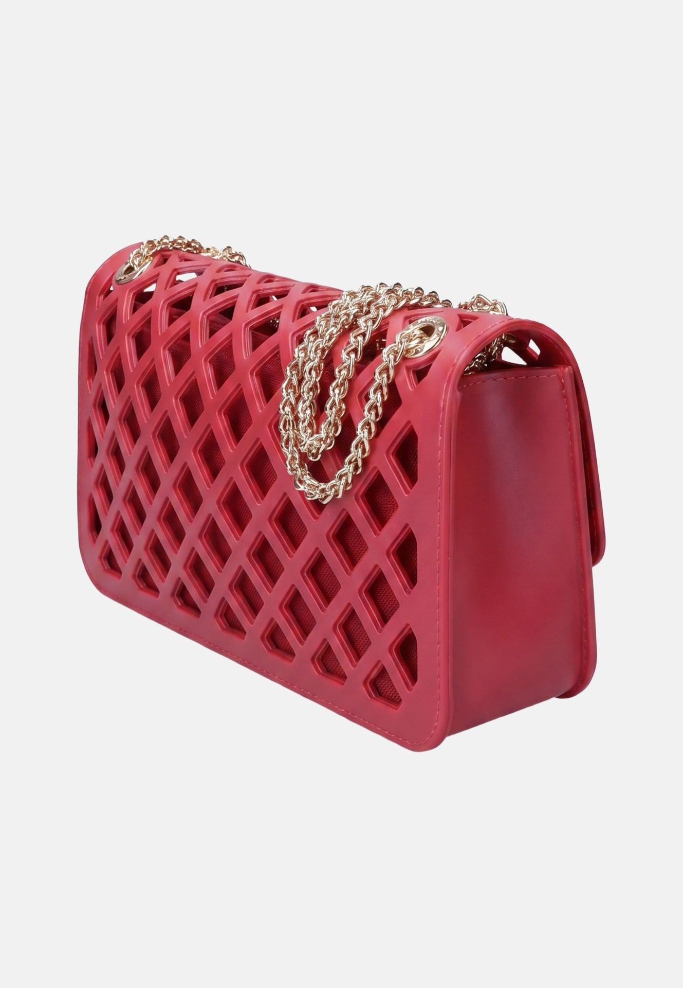 Flat Basket Borsa a mano Red and Light Gold