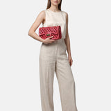 Flat Basket Borsa a mano Red and Light Gold