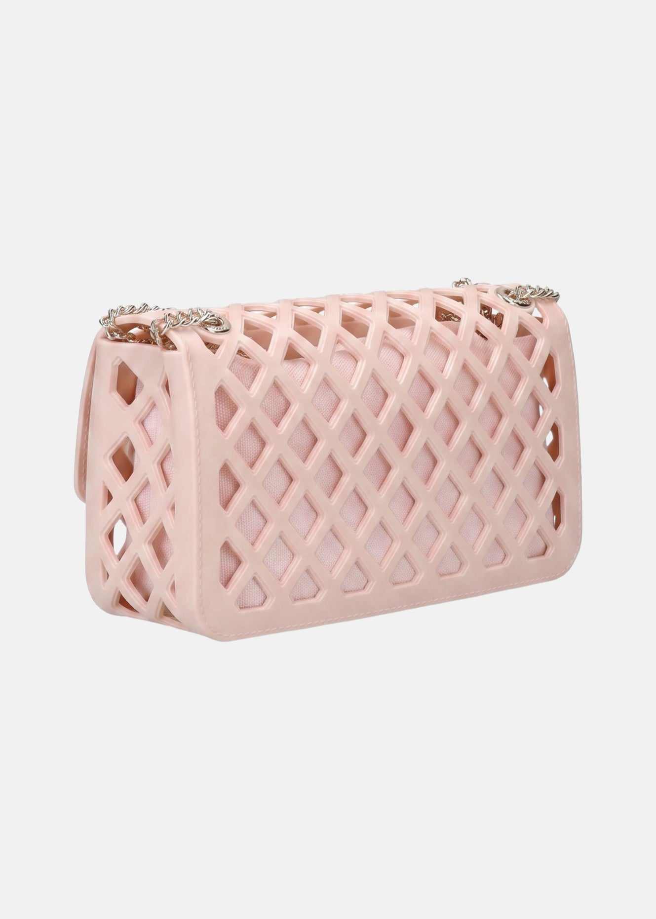Flat Basket Borsa a mano Light Pink and Gold