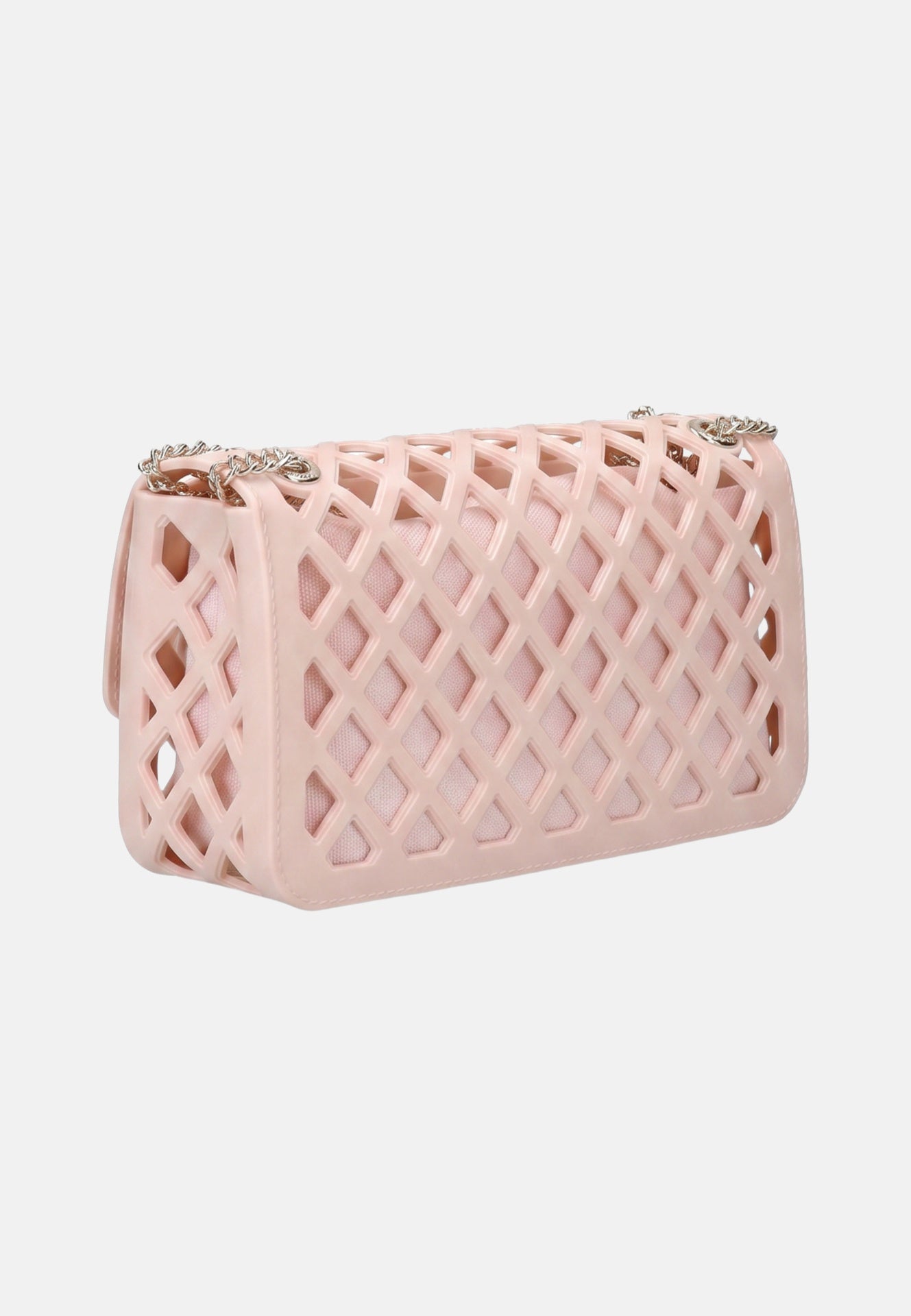 Flat Basket Borsa a mano Light Pink and Gold