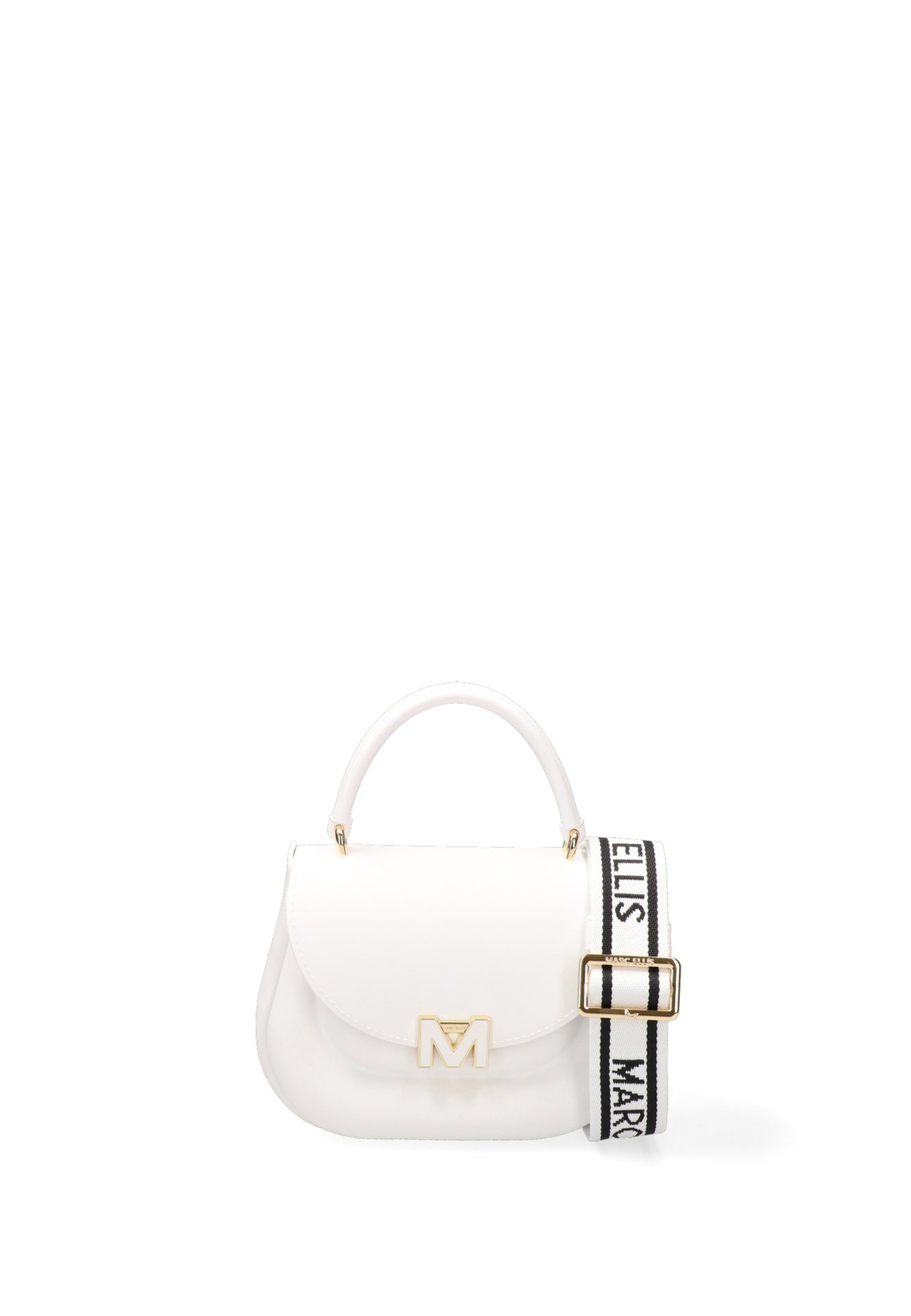 Flat Jelly 26 Borsa a mano Milky White and Light Gold