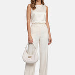 Flat Hero M Borsa a spalla Milky White and Light Gold