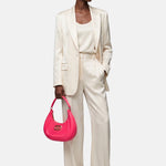 Flat Hero M Borsa a spalla Pink and Silver