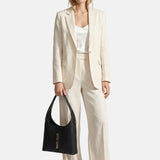 Nora Macro Lt Borsa a spalla Black and Gold