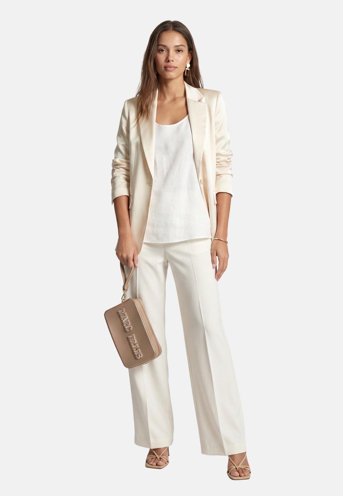Flat Sponge Cm Borsa a mano Brown and Light Gold
