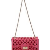 Flat Basket Borsa a mano Red and Light Gold