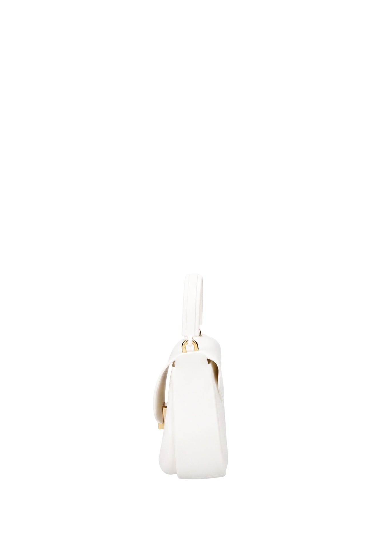 Flat Jelly 26 Borsa a mano Milky White and Light Gold
