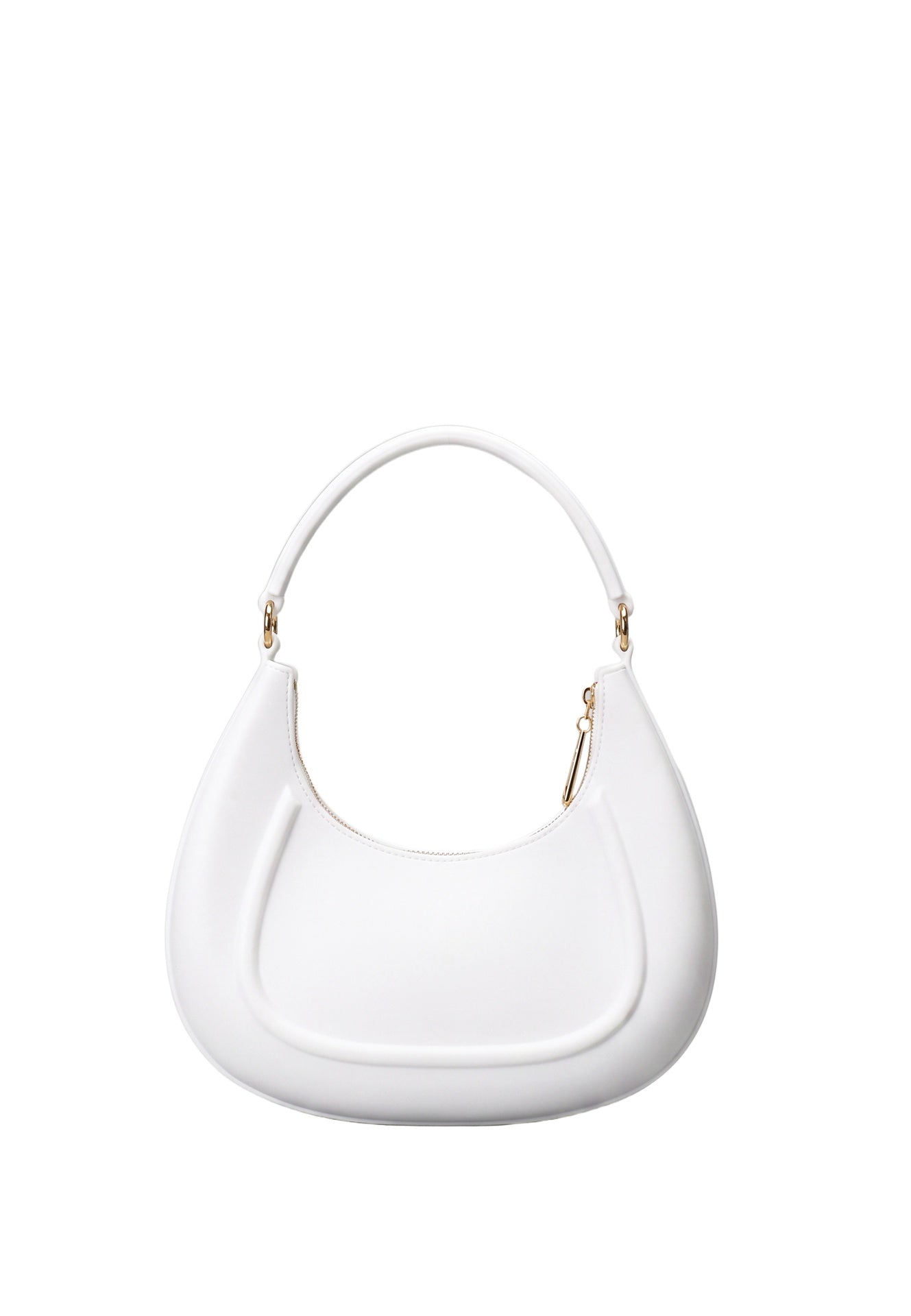 Flat Hero M Borsa a spalla Milky White and Light Gold