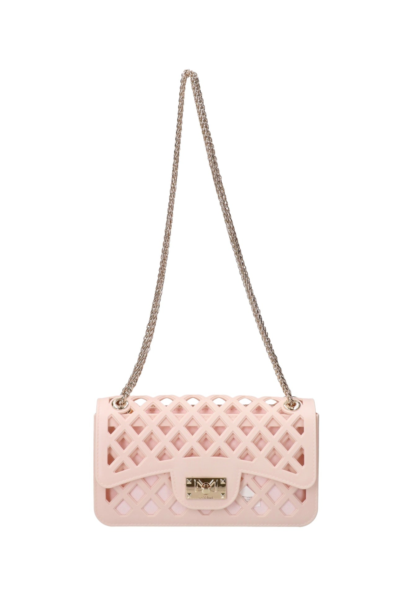 Flat Basket Borsa a mano Light Pink and Gold