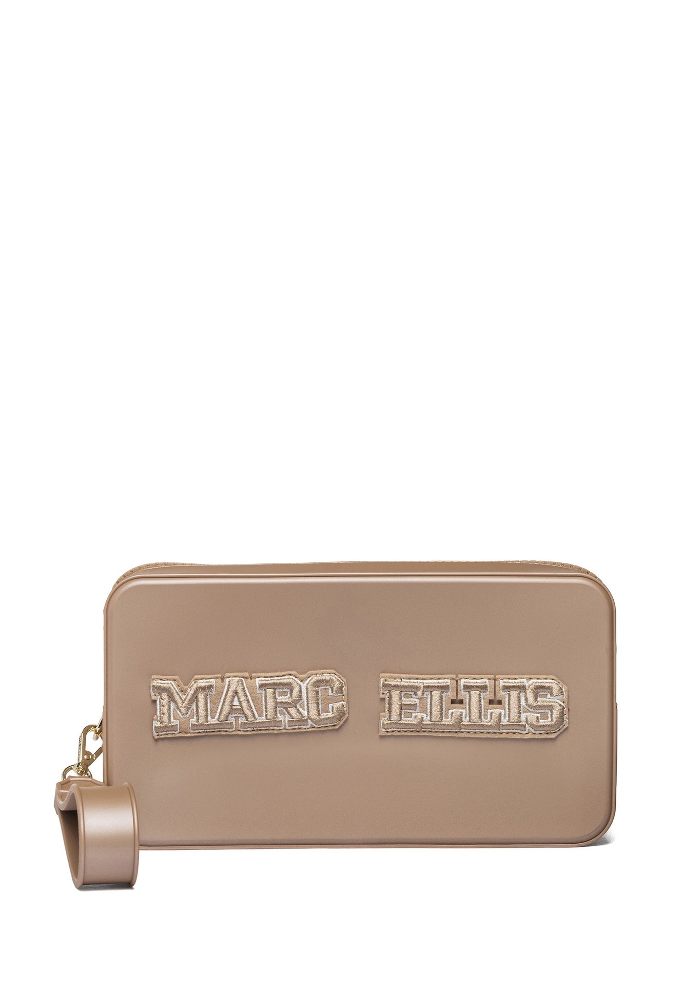 Flat Sponge Cm Borsa a mano Brown and Light Gold