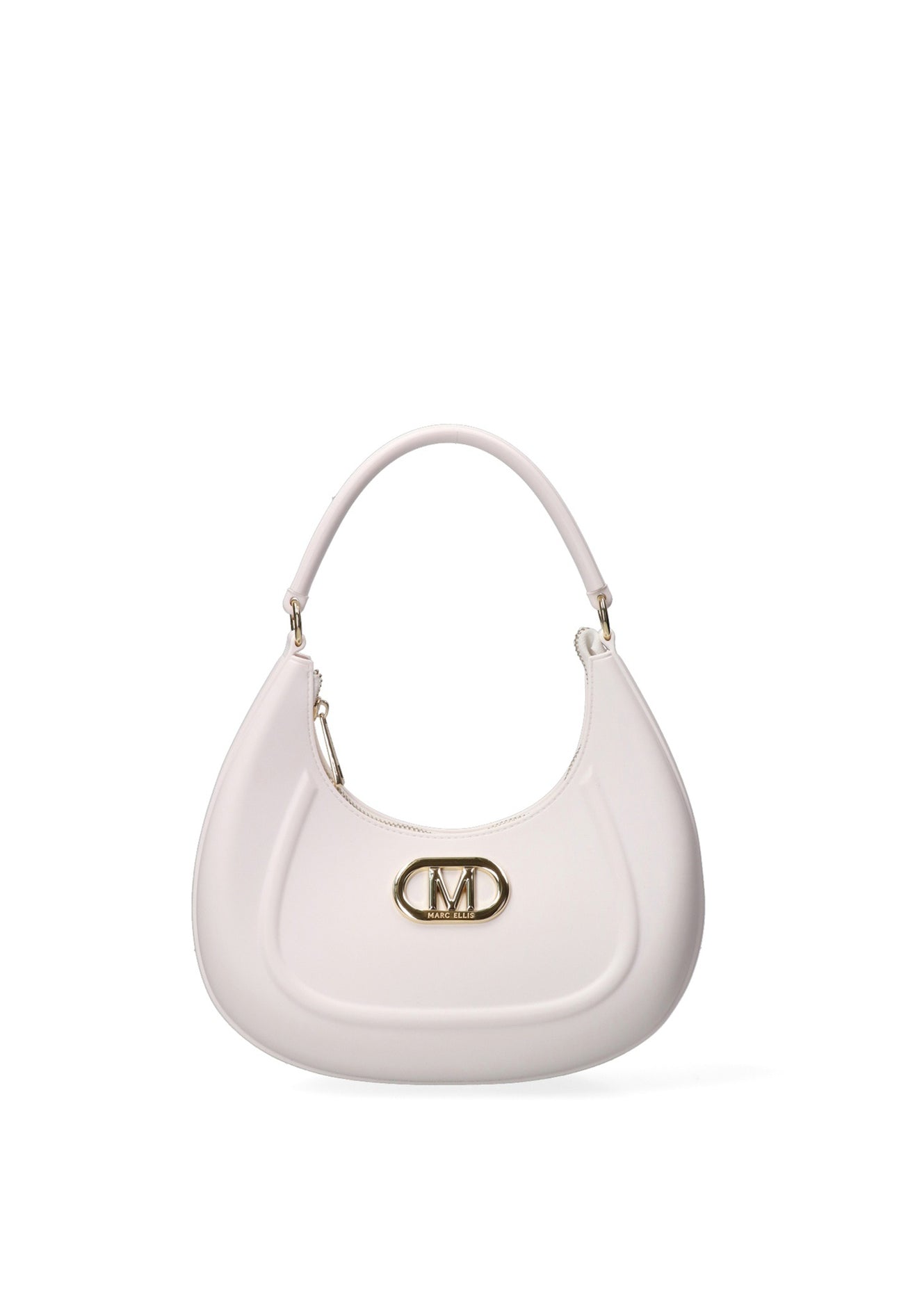 Flat Hero M Borsa a spalla Milky White and Light Gold