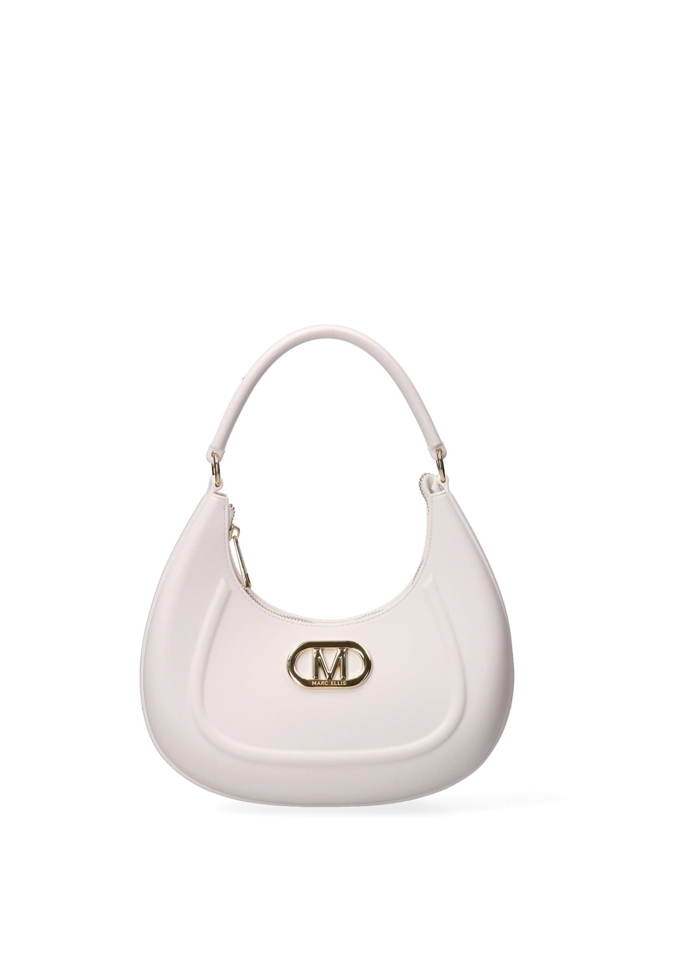 Flat Hero M Borsa a spalla Milky White and Light Gold