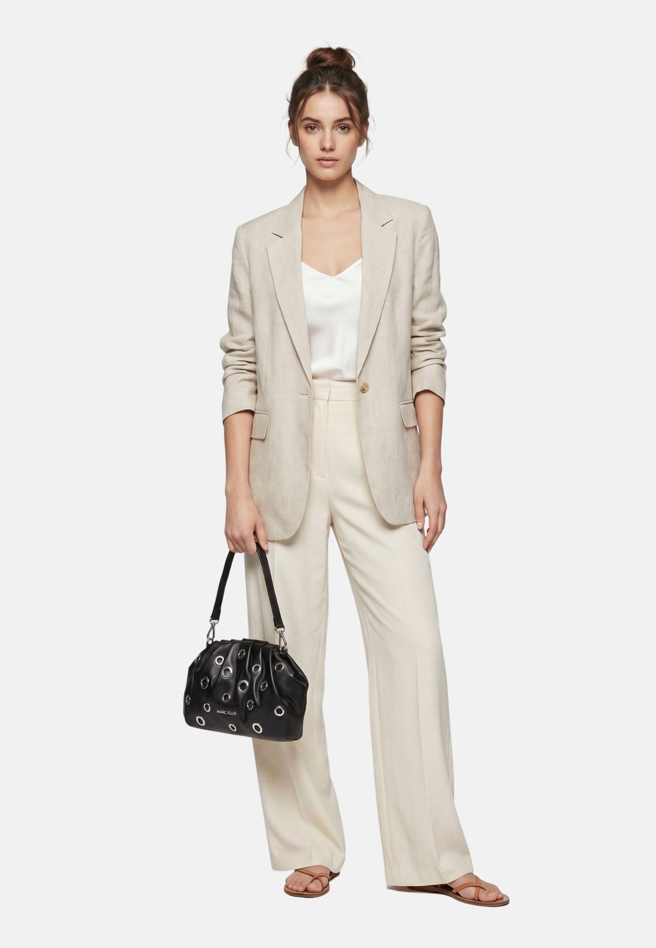 Daphne Studs Borsa a spalla Black and Silver