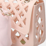 Flat Basket Borsa a mano Light Pink and Gold