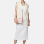 Flat Basket Borsa a mano Light Pink and Gold