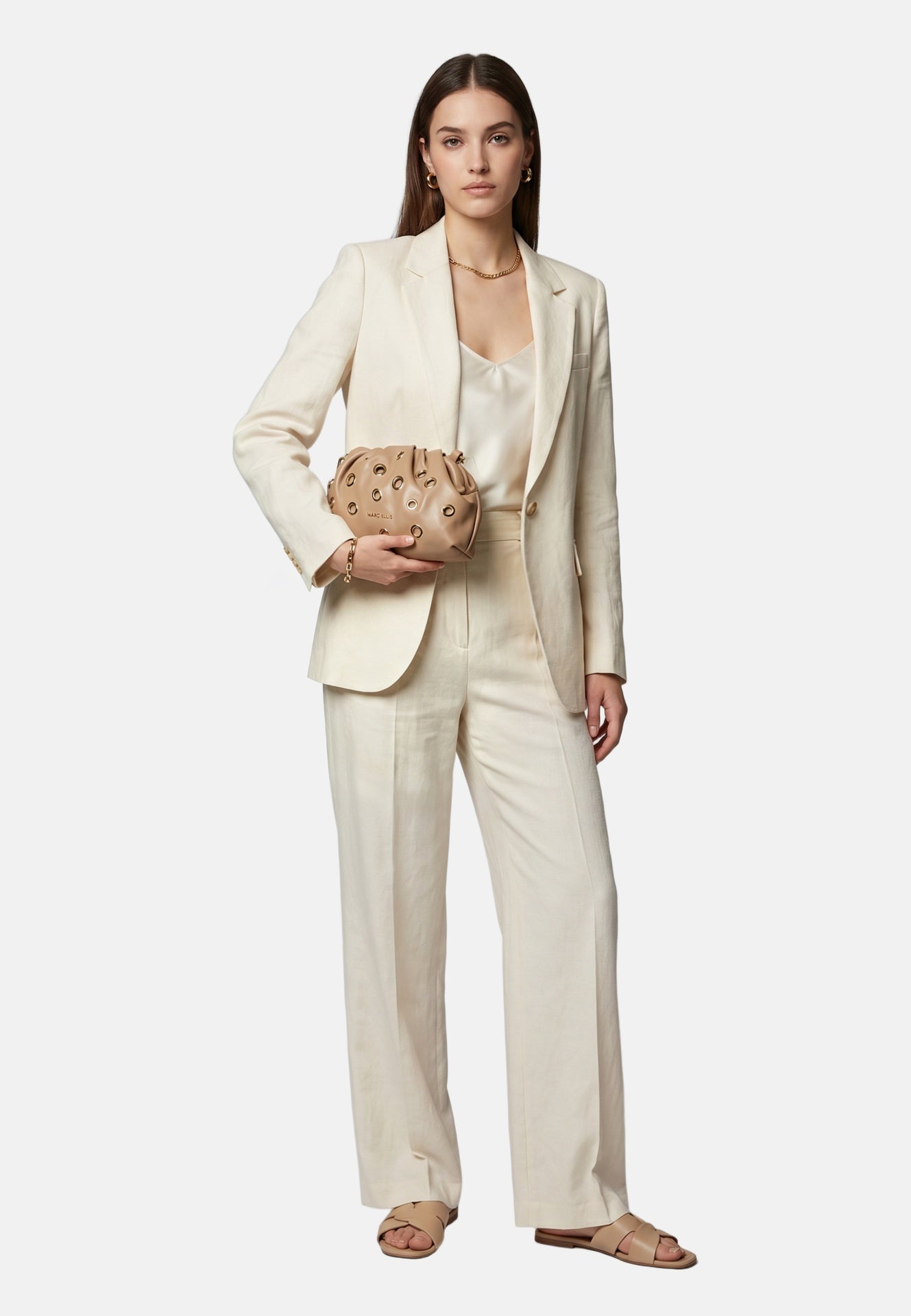 Daphne Studs Borsa a spalla Brown