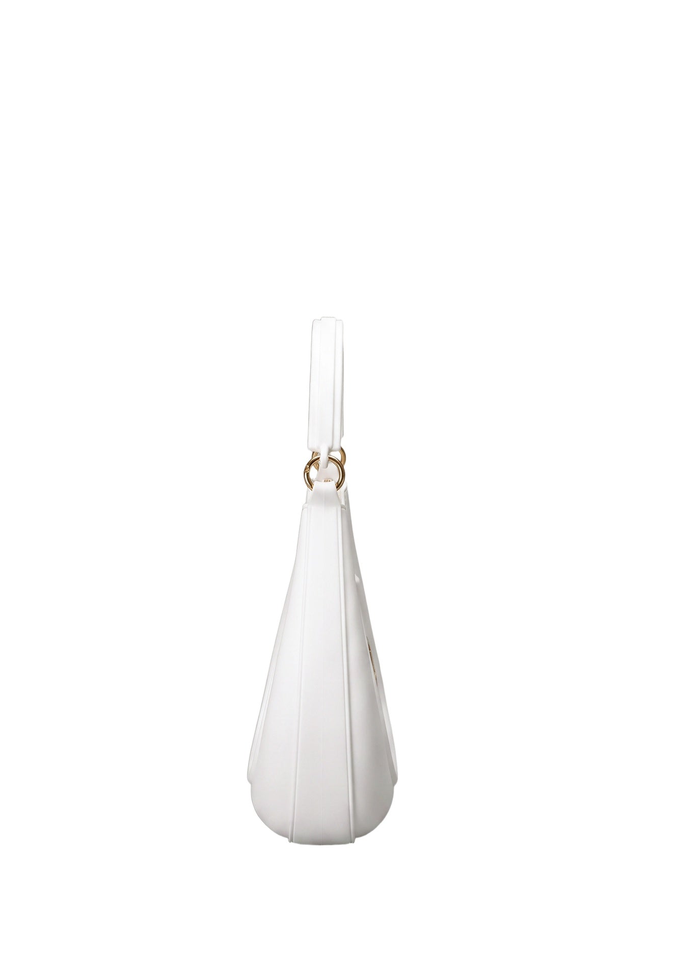 Flat Hero M Borsa a spalla Milky White and Light Gold