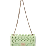 Flat Basket Borsa a mano Light Green and Gold