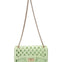 Flat Basket Borsa a mano Light Green and Gold