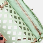 Flat Basket Borsa a mano Light Green and Gold