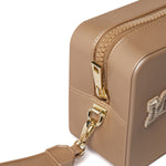 Flat Sponge Cm Borsa a mano Brown and Light Gold