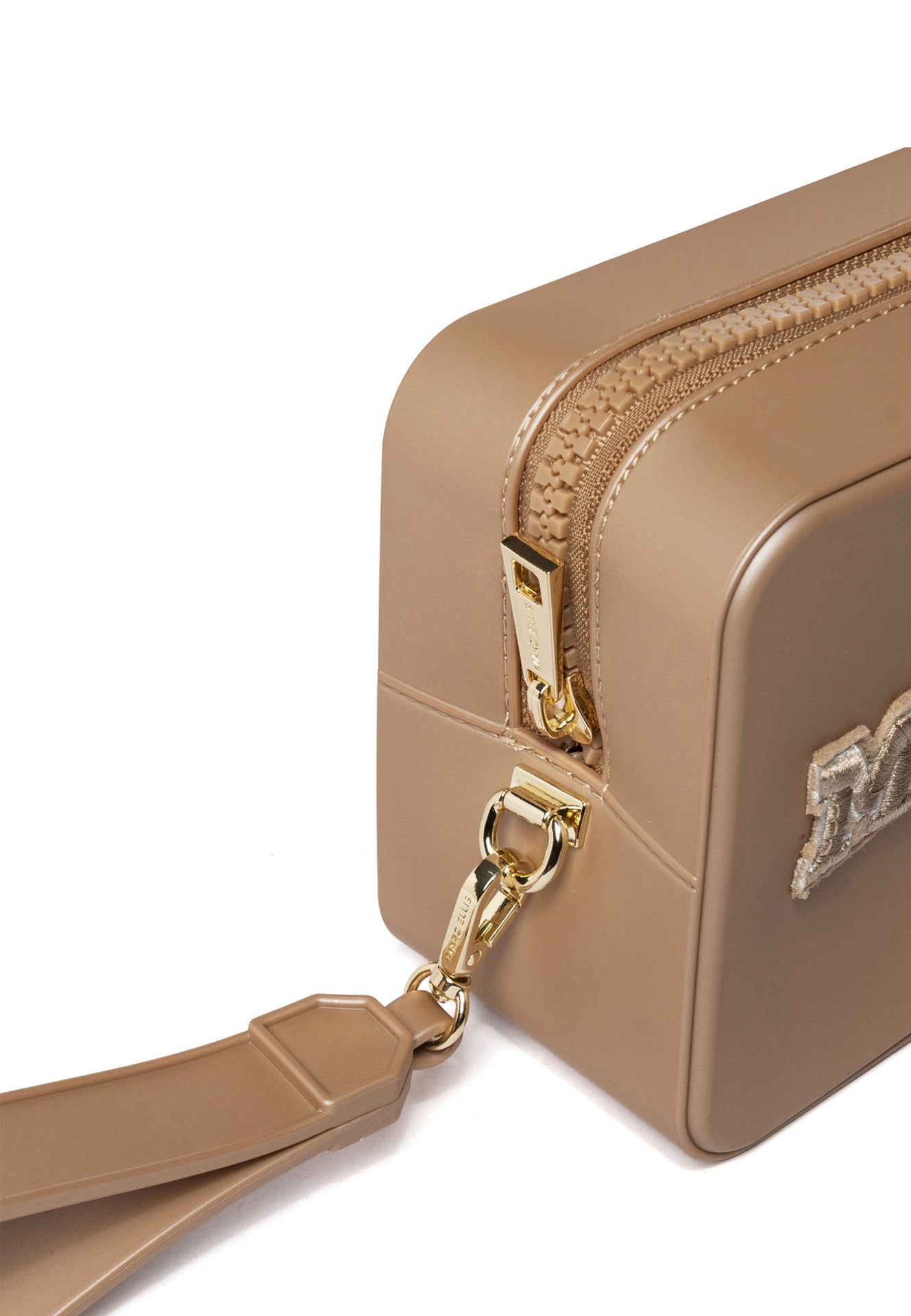 Flat Sponge Cm Borsa a mano Brown and Light Gold