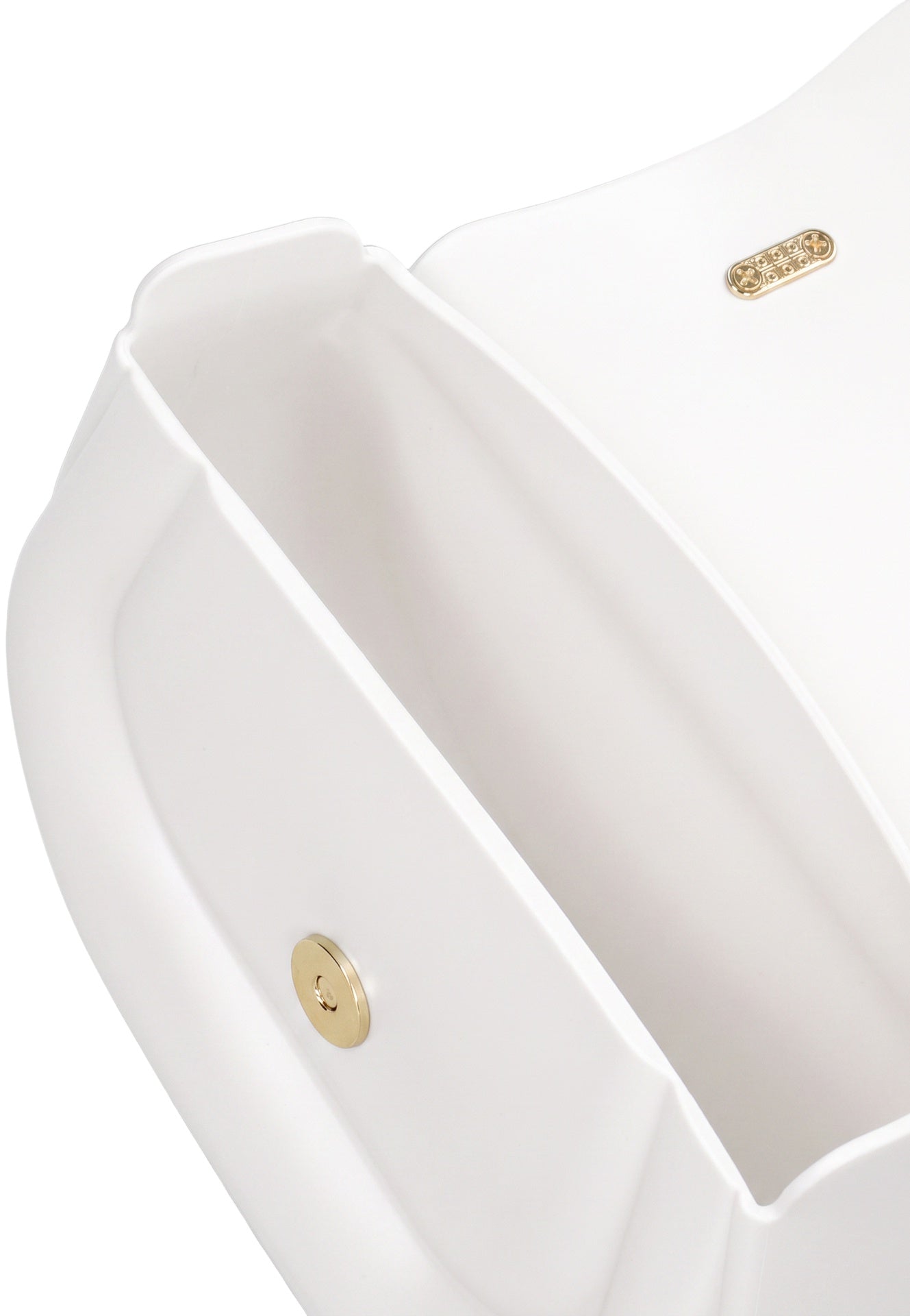 Flat Jelly 26 Borsa a mano Milky White and Light Gold