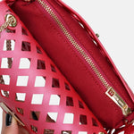 Flat Basket Borsa a mano Red and Light Gold