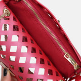 Flat Basket Borsa a mano Red and Light Gold